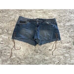 Vintage Y2K Lei Denim Micro Shorts Size 17 Ashley Low Rise Preppy Girlie Baddie